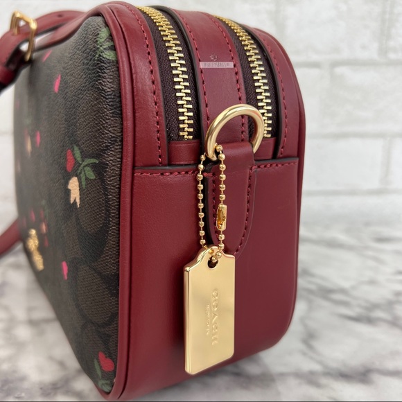 Coach Jes Crossbody In Signature Canvas With Heart Petal Print - Picture 2 of 12
